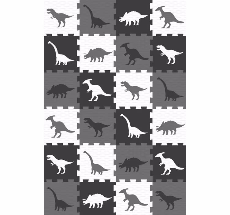 Papel mural animal rompecabezas gris - TenVinilo