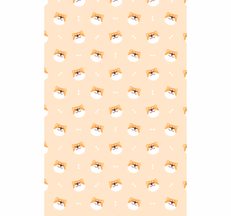Papel mural animal cara de perro lindo cartoon - TenVinilo