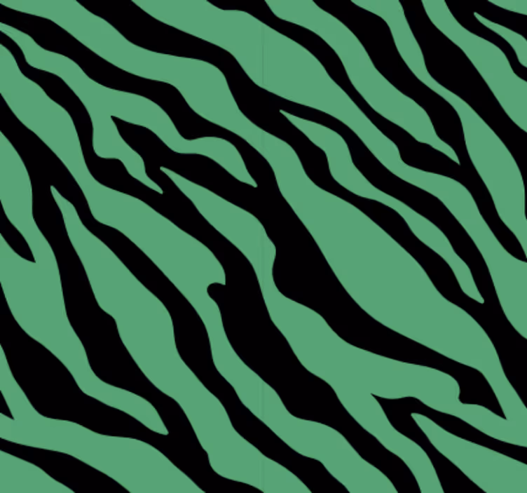 Papel mural animal diseño cebra verde - TenVinilo