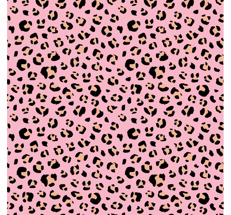 Papel mural animal patrón de leopardo acuarela rosa y negro - TenVinilo