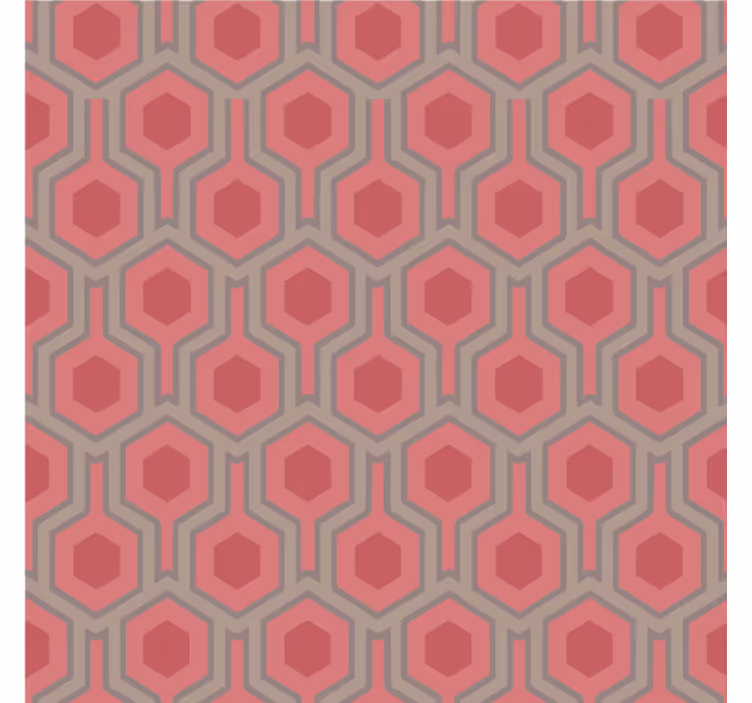 Papel mural oficinas hexágonos rosas de los 70 - TenVinilo