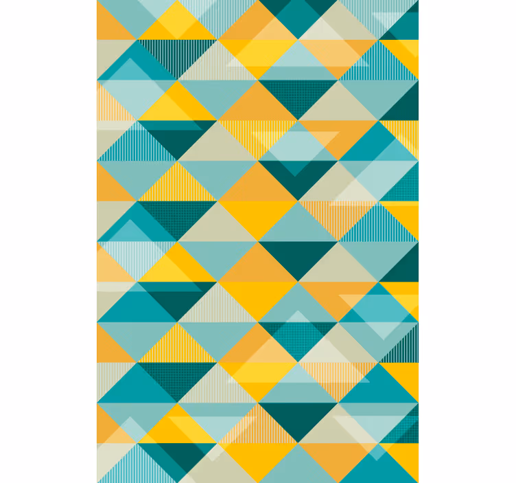 Papel mural pasillo array de triángulos geométricos - TenVinilo