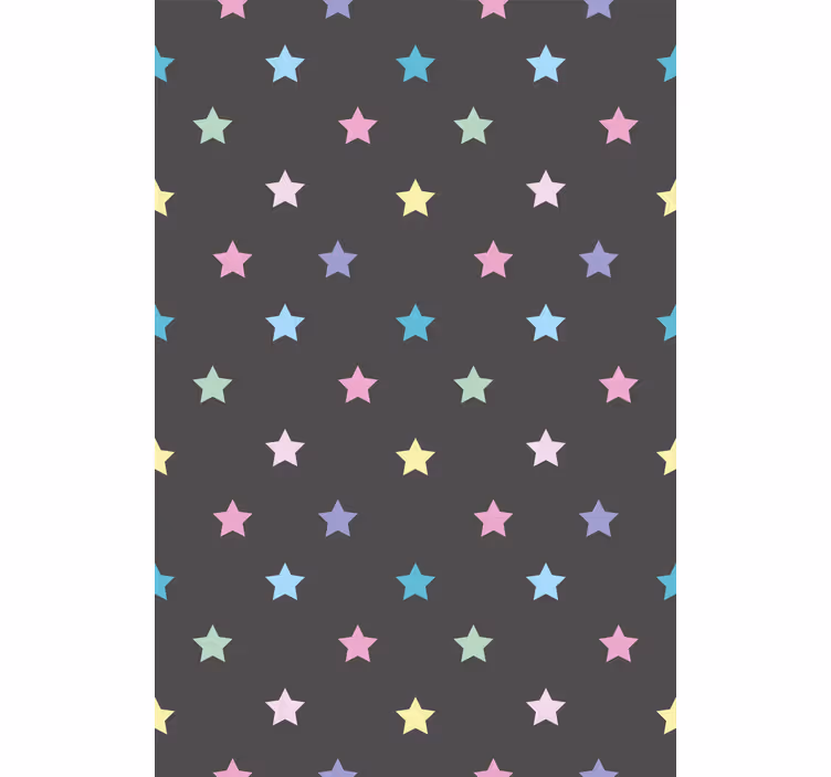 Papel mural pasillo estrellas de colores sobre fondo gris - TenVinilo