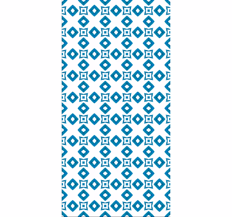 Papel mural pasillo diseño de diamantes azules - TenVinilo