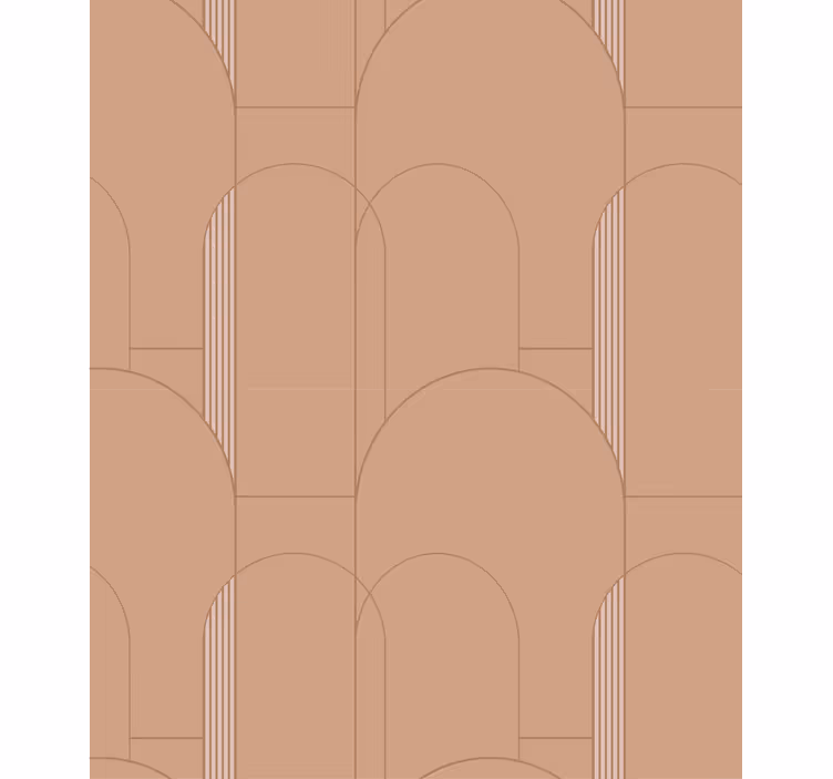 Papel mural comedor patrón circular geométrico terracota - TenVinilo