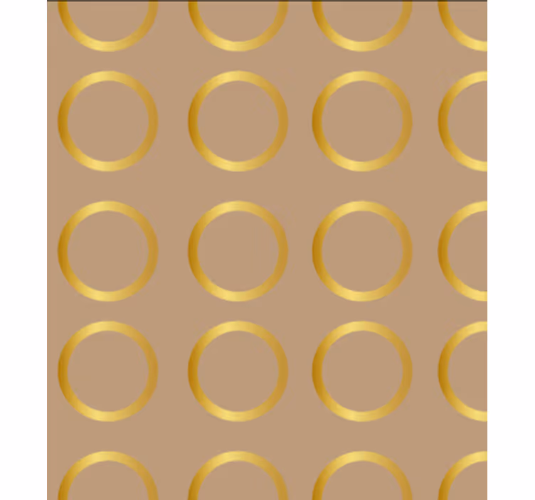 Papel mural comedor patrón geométrico círculos dorados - TenVinilo