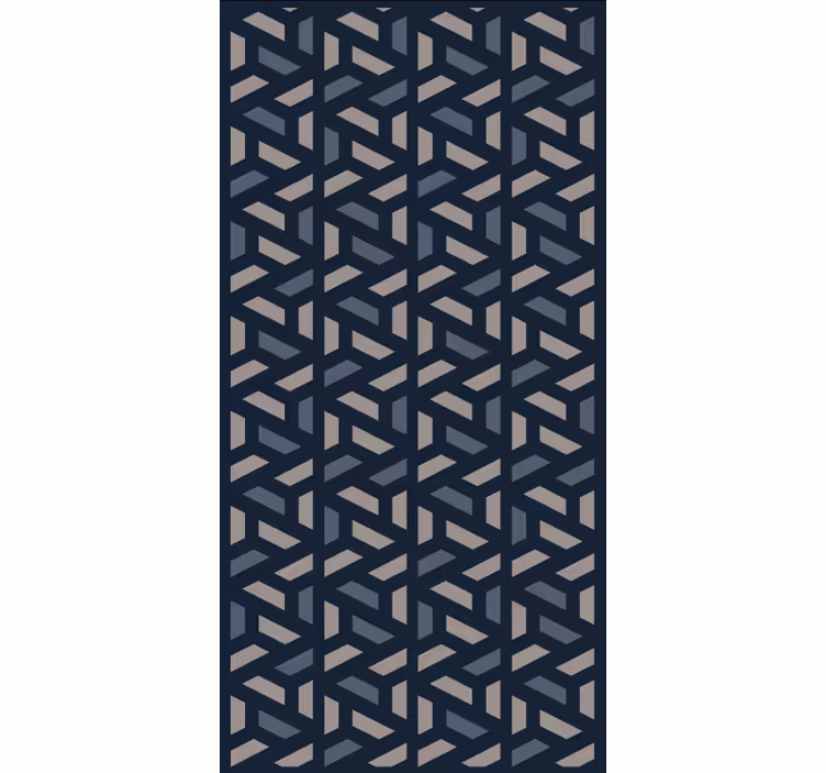 Papel mural comedor patrón geométrico azul y gris - TenVinilo