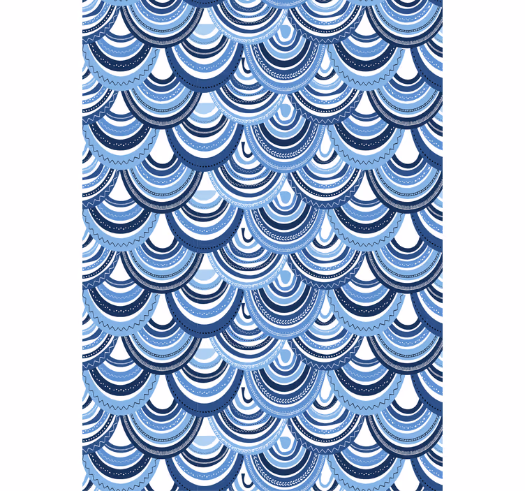 Papel mural geométrico patrón de olas - TenVinilo