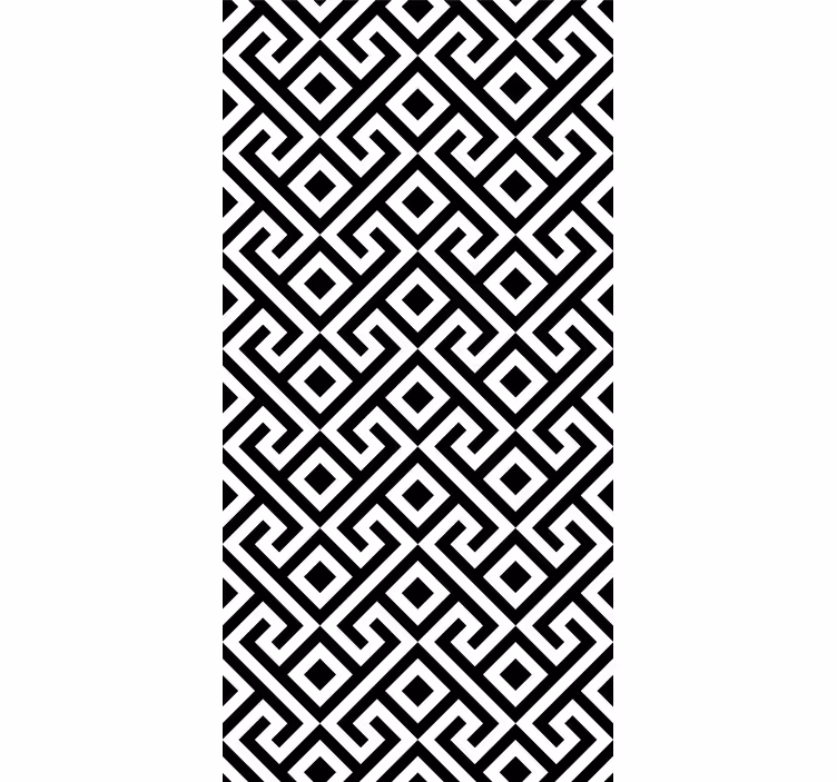 Papel mural geométrico patrón audaz en blanco y negro - TenVinilo