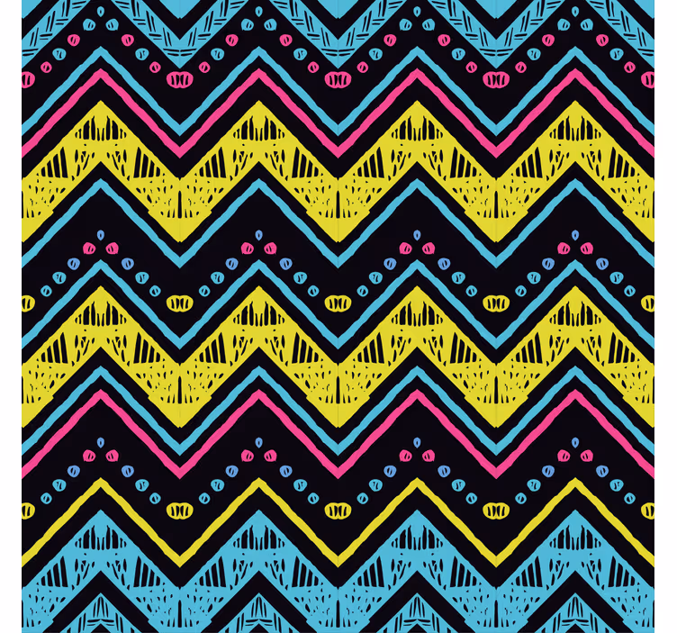Papel mural geométrico patrón chevron vibrante - TenVinilo
