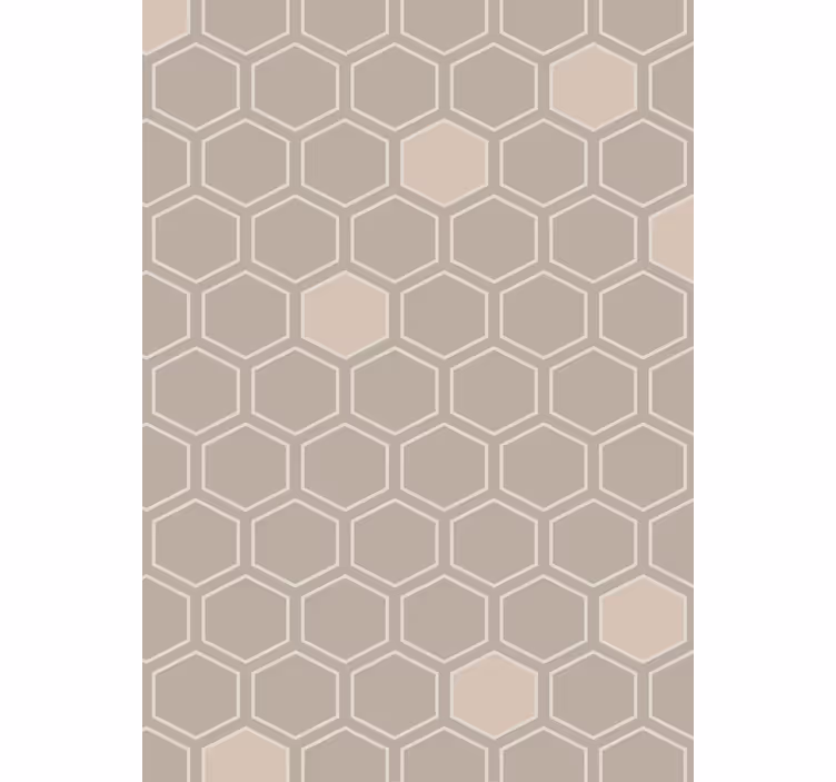 Papel mural geométrico motivo hexagonal beige - TenVinilo