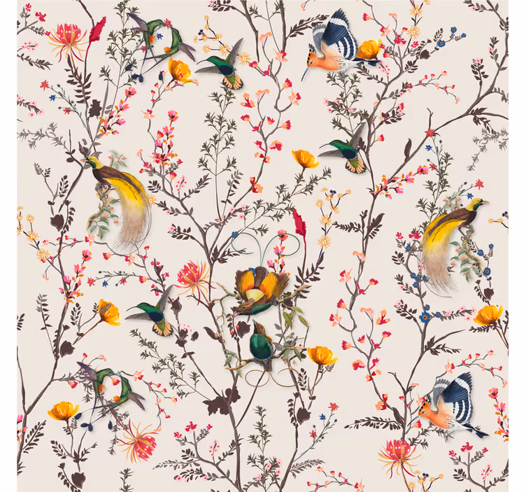 Papel mural naturaleza diseño floral naturalista - TenVinilo