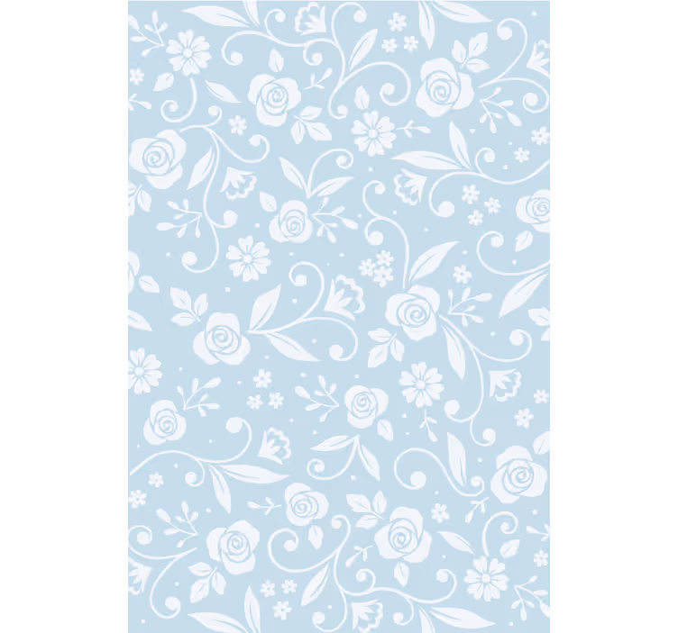 Papel mural naturaleza adorno de flores azules - TenVinilo