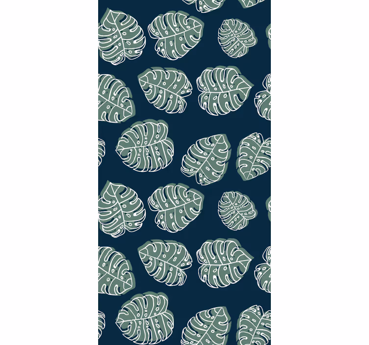 Papel mural naturaleza monstera deliciosa verde y azul - TenVinilo