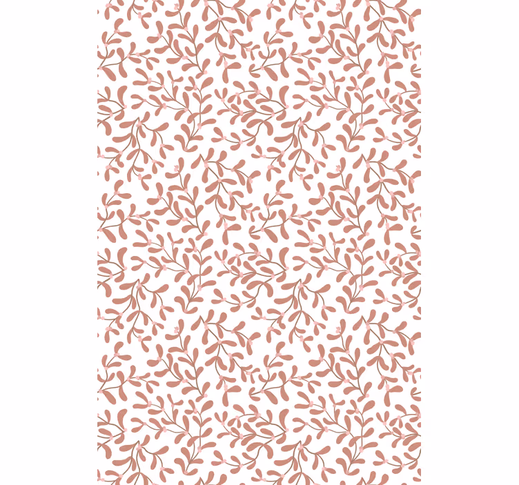 Papel mural naturaleza hojas pequeñas terracota - TenVinilo