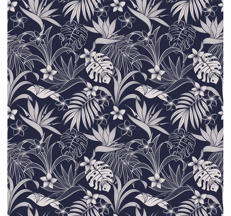 Papel mural naturaleza patrón floral tropical - TenVinilo