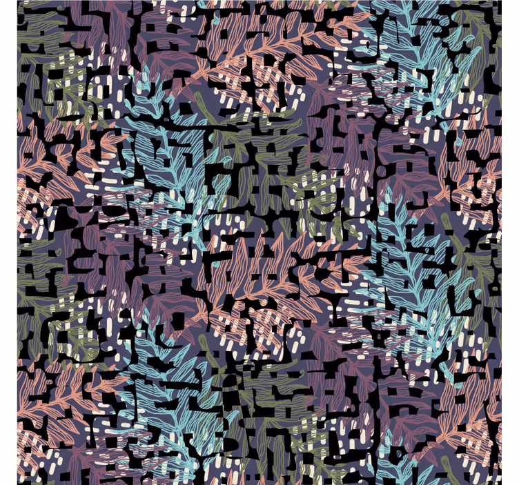Papel mural naturaleza patrón colorido de hojas - TenVinilo