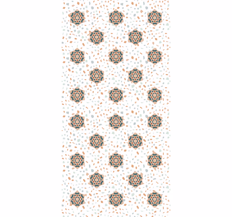Papel mural textura terrazzo con flores - TenVinilo
