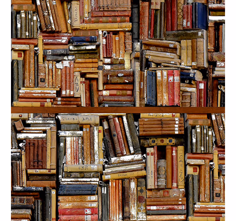 Papel mural vintage libros apilados - TenVinilo