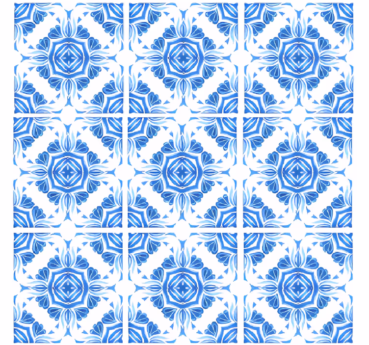 Papel mural piedra patrón azul clásico - TenVinilo
