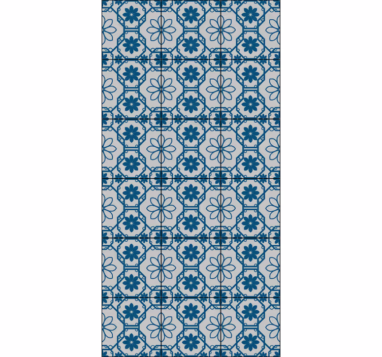 Papel mural azulejos mosaico floral - TenVinilo