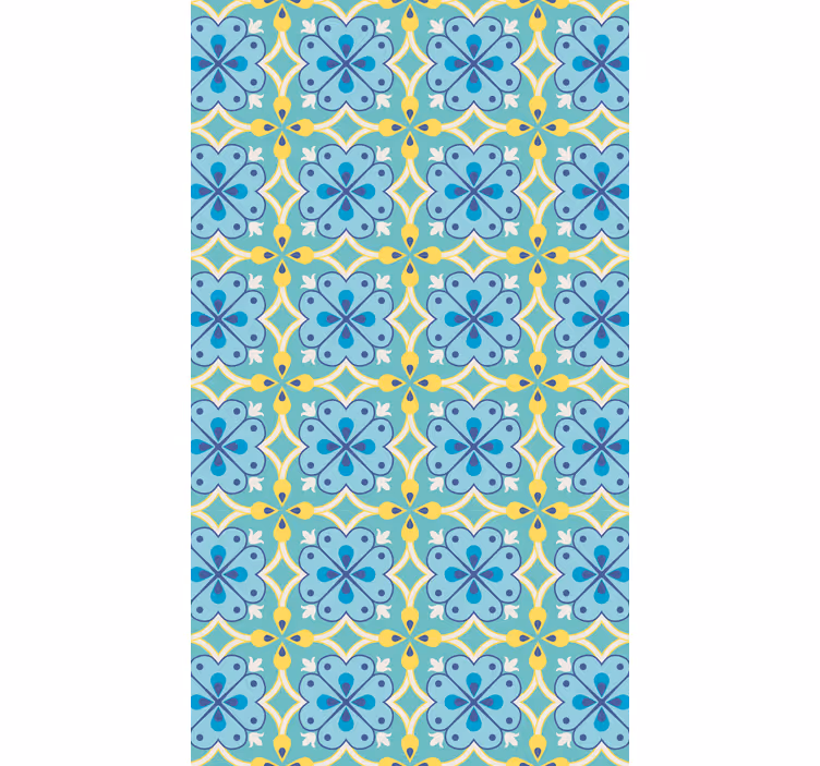 Papel mural azulejos elementos en flor - TenVinilo