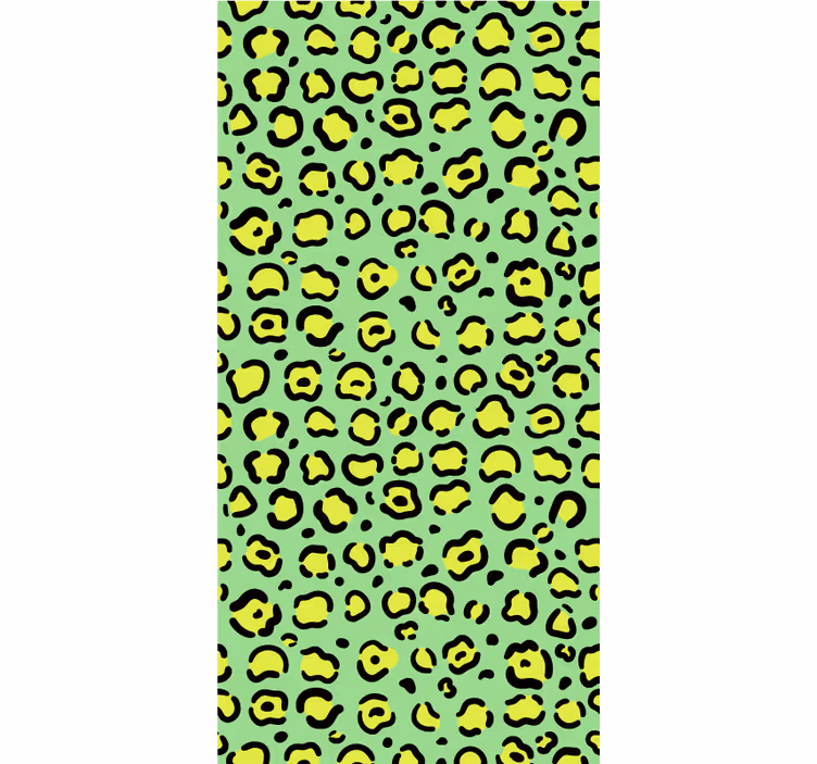 Papel mural infantil leopardo colorido sobre pistacho - TenVinilo