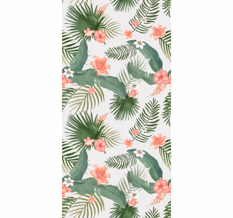 Papel mural infantil patrón de plantas estilo hollywood - TenVinilo