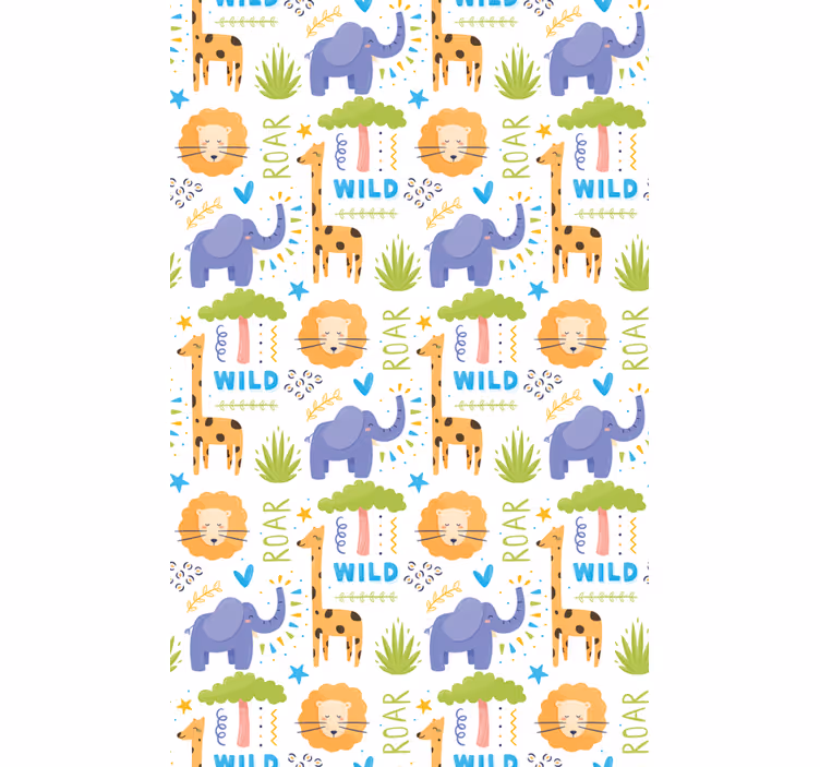 Papel mural infantil patrones de animales safari - TenVinilo