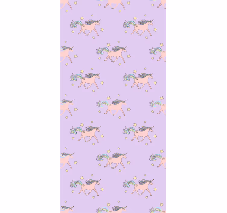 Papel mural infantil patrón de unicornios danzantes - TenVinilo