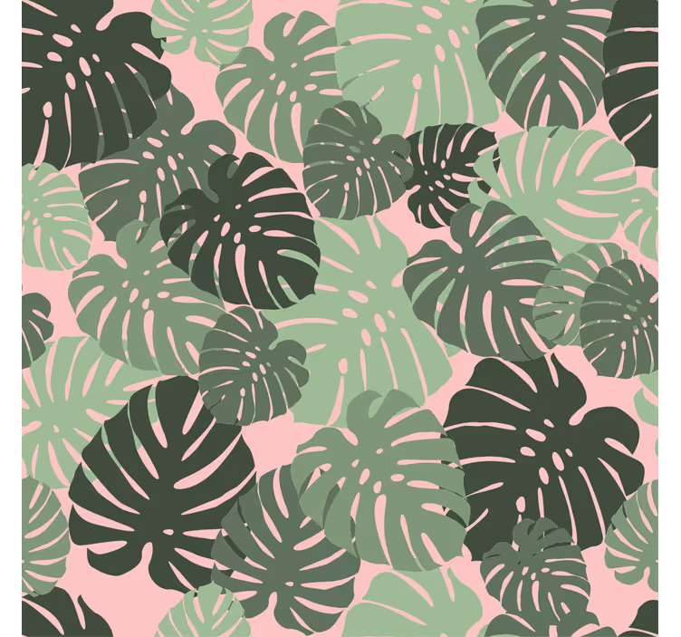 Papel mural pasillo patrón monstera tropical - TenVinilo