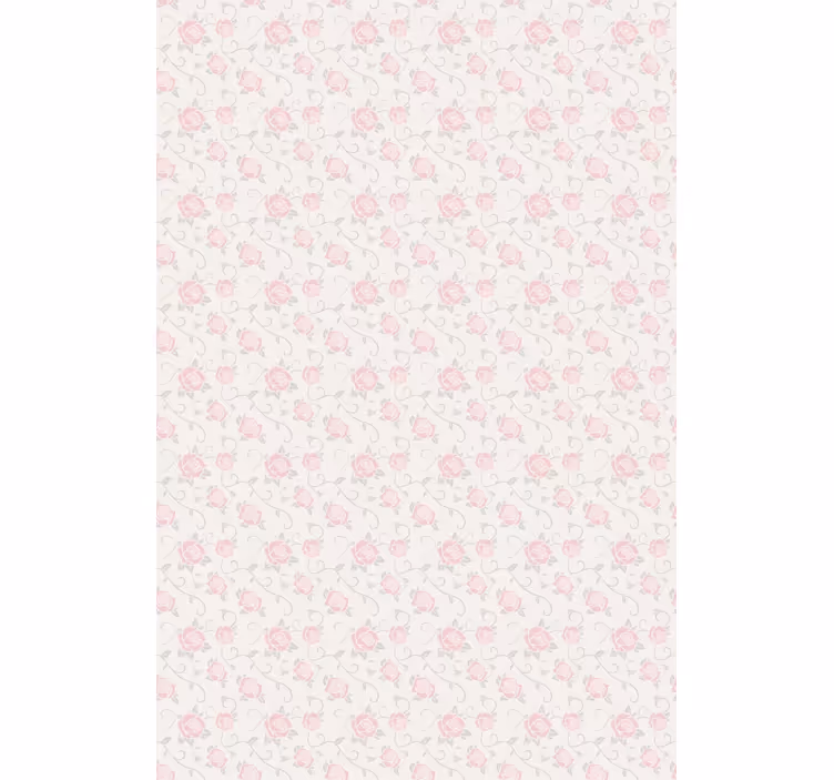 Papel mural pasillo rosas rosadas delicadas - TenVinilo