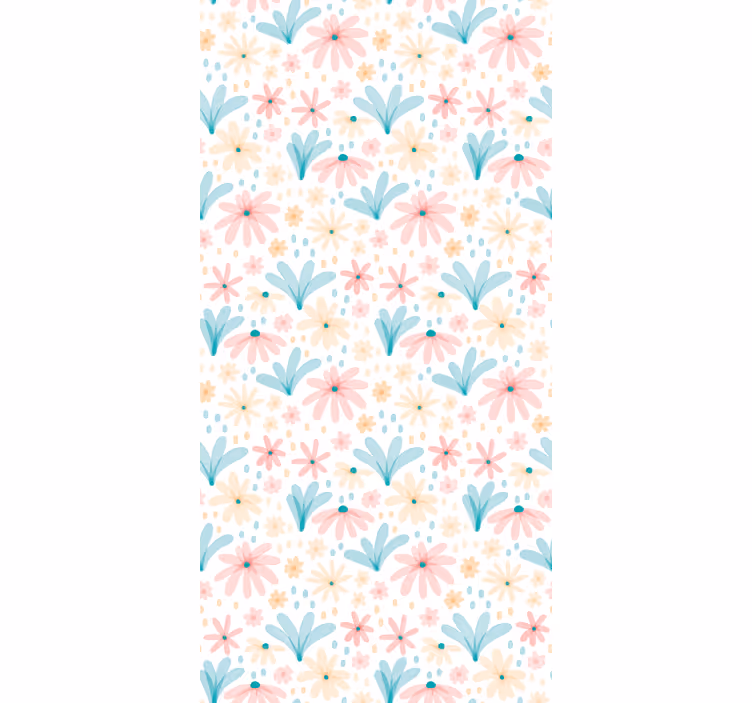 Papel mural pasillo patrón de margaritas florales - TenVinilo