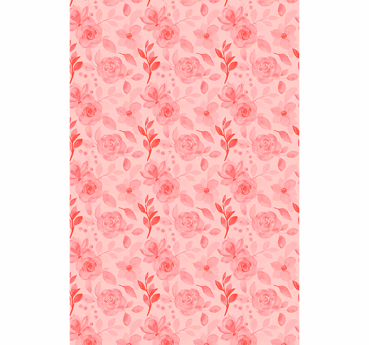 Papel mural pasillo patrón de rosas románticas - TenVinilo