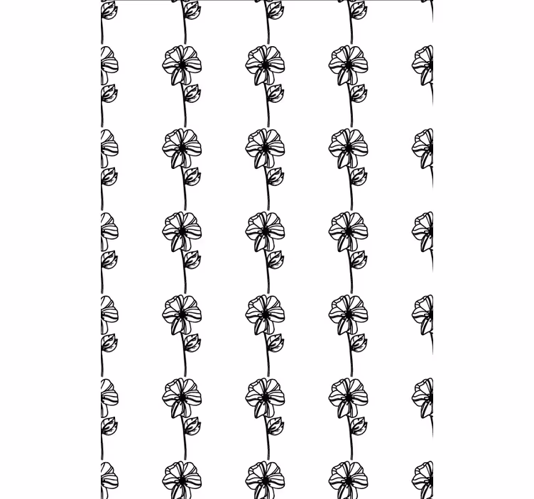 Papel mural pasillo flores verticales negras - TenVinilo