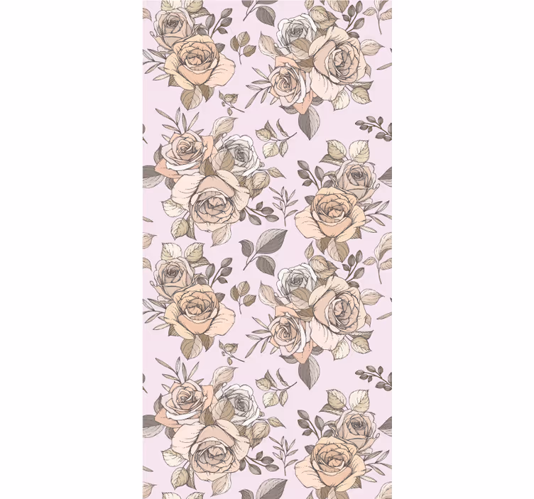 Papel mural pasillo motivo de rosas elegantes - TenVinilo
