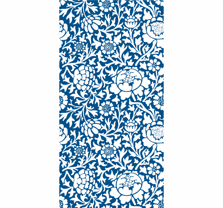 Papel mural pasillo patrón vintage azul - TenVinilo
