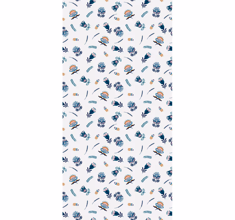 Papel mural pasillo motivo de arte popular azul - TenVinilo