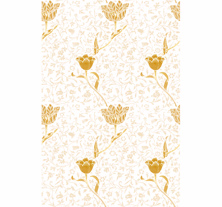 Papel mural pasillo patrón elegante dorado - TenVinilo
