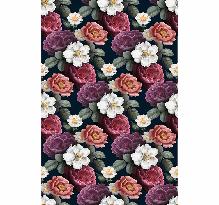 Papel mural pasillo composición de flores elegantes - TenVinilo