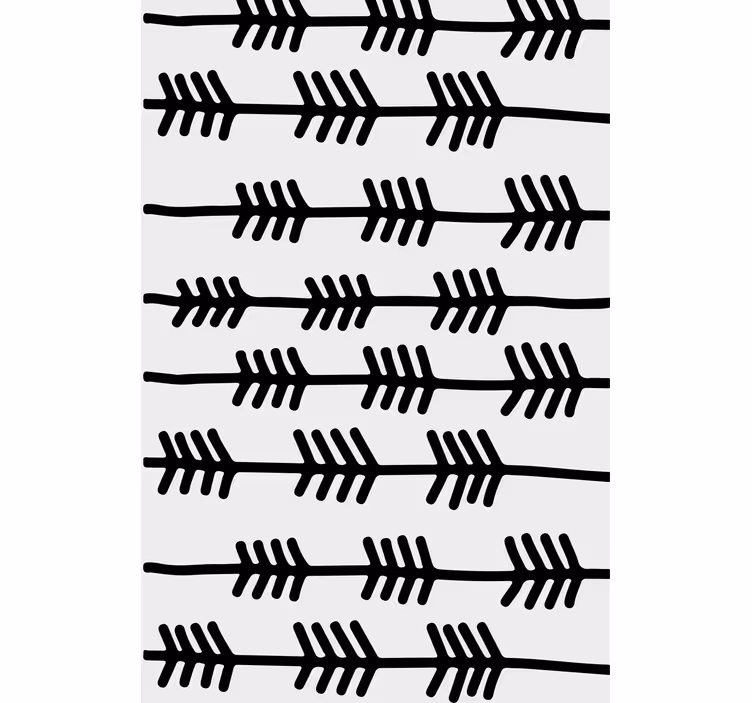 Papel mural nórdico flechas abstractas negras sobre blanco - TenVinilo