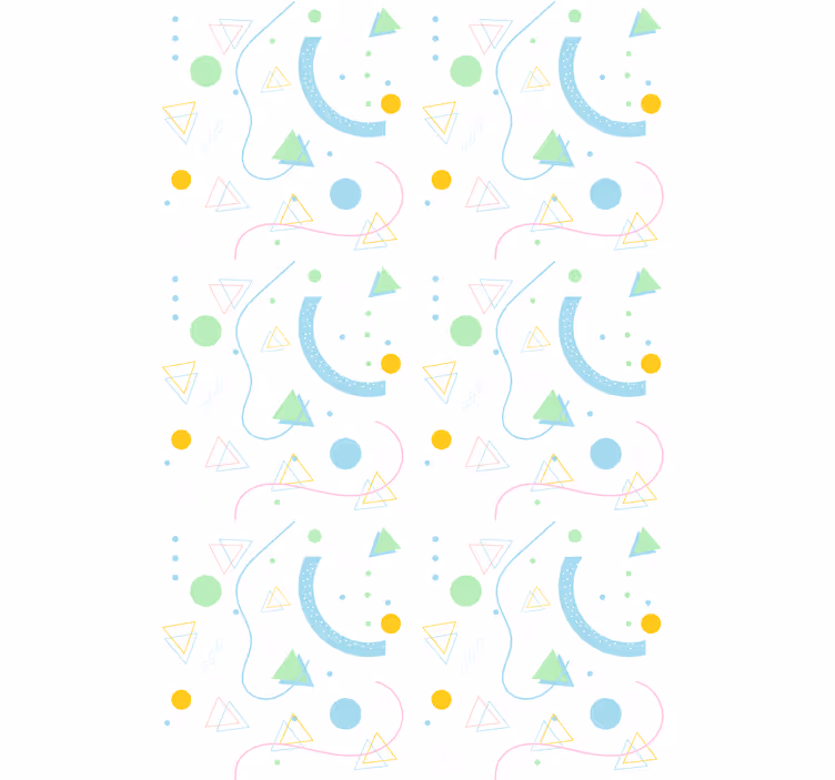 Papel mural nórdico patrón de triángulos verdes y azules - TenVinilo