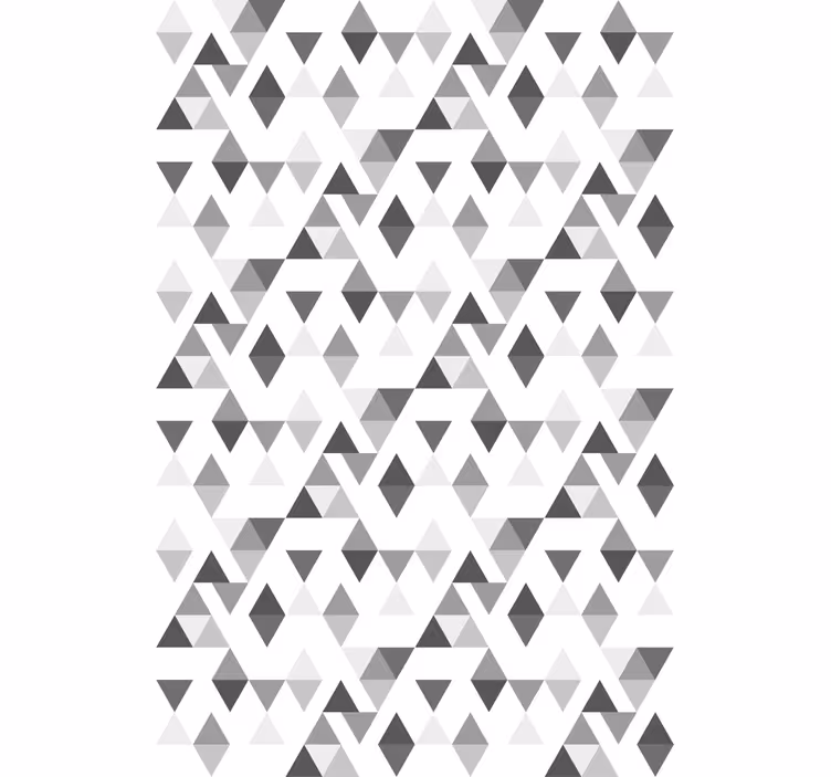 Papel mural nórdico patrón de triángulos gris claro y blanco - TenVinilo