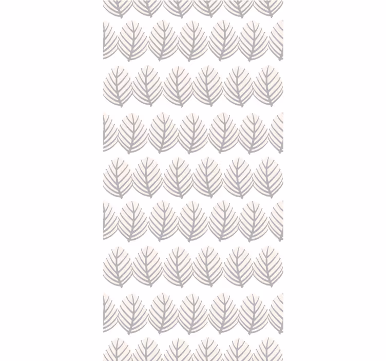 Papel mural nórdico con patrón de hojas grises - TenVinilo