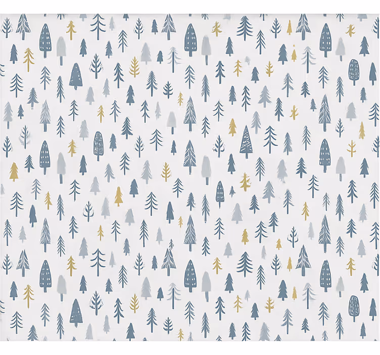 Papel mural nórdico paisaje invernal del bosque - TenVinilo