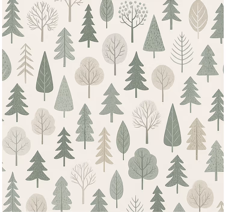 Papel mural nórdico bosque escandinavo sereno - TenVinilo