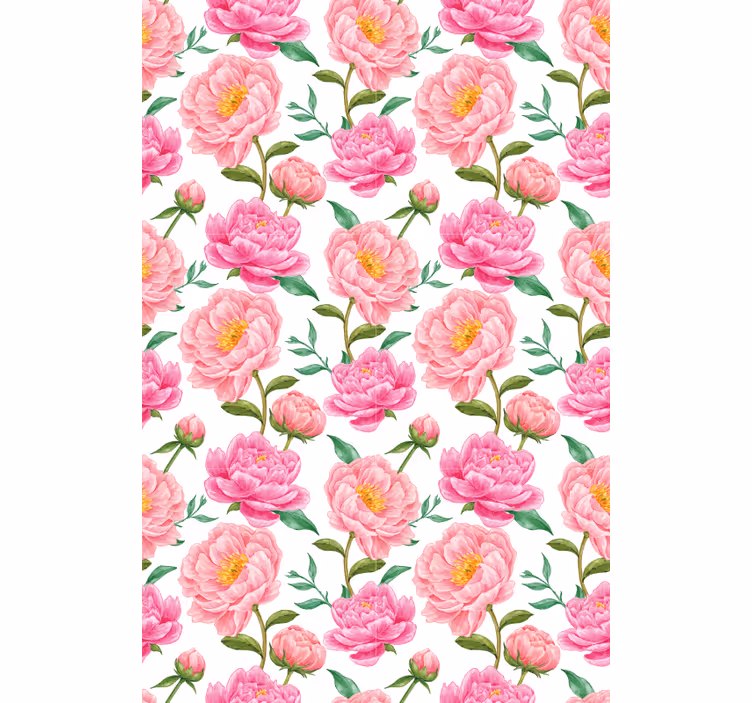 Papel mural clásico flor rosa - TenVinilo