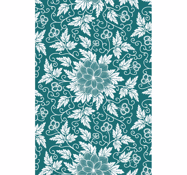 Papel mural living comedor adorno floral vintage - TenVinilo