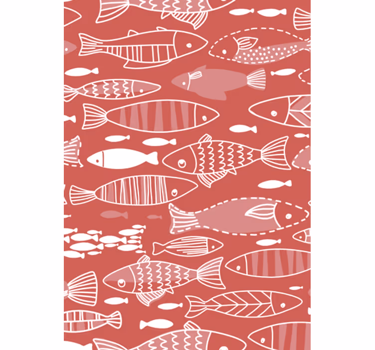 Papel mural living comedor muchos peces bajo el mar - TenVinilo
