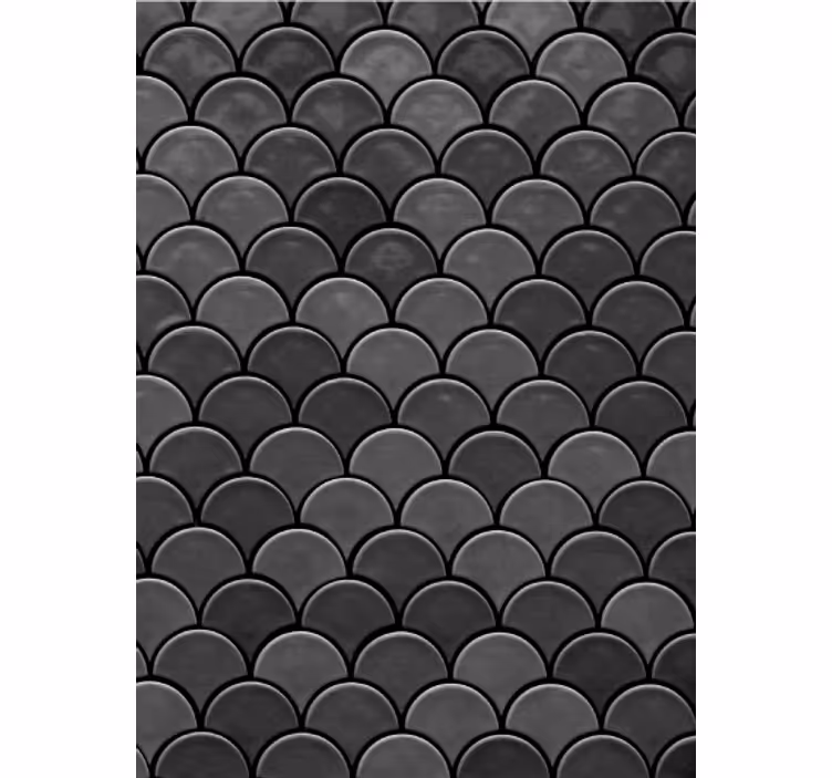 Papel mural living comedor escamas negras - TenVinilo
